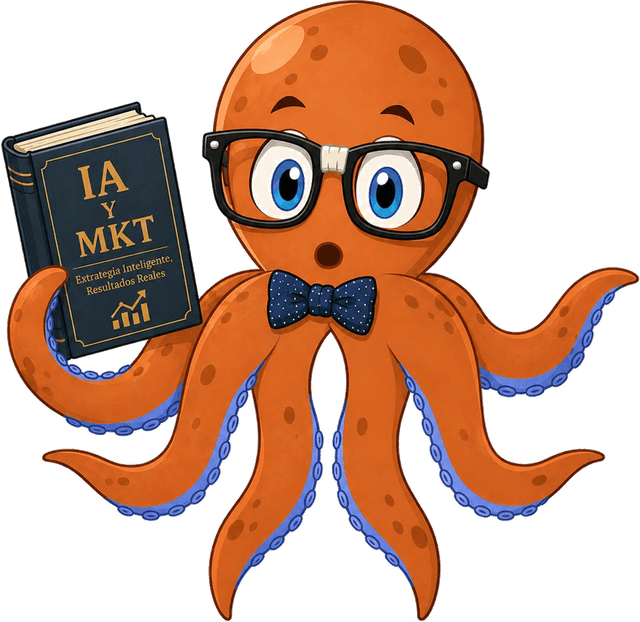 Marvin, la mascota de Ágora — un pulpo profesor con anteojos y moño